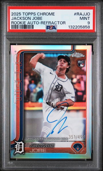 2025 Topps Chrome Rookie Autograph Refractor Jackson Jobe #RAJJO /499 PSA 9