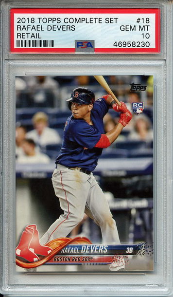 Rafael Devers 2018 Topps Complete Set Retail Variation #18 PSA 10 Gem Mint Rookie RC! 8230