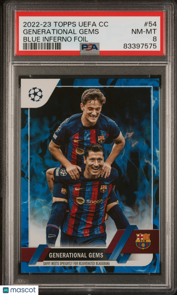 2022 Topps UEFA Club Competitions Generational Gems #54 Blue Inferno Foil PSA 8
