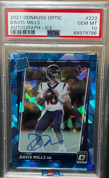 2020 Optic Ice auto Davis Mills PSA 10