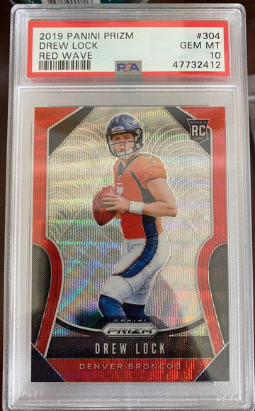 DREW LOCK 2019 PRIZM RED WAVE /149 PSA 10 