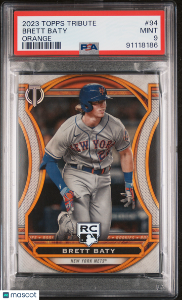 2023 Topps Tribute Brett Baty #94 Orange PSA 9