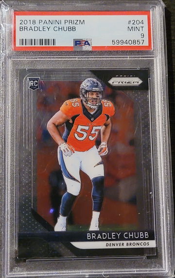 2018 panini prizm Bradley chubb  psa 9