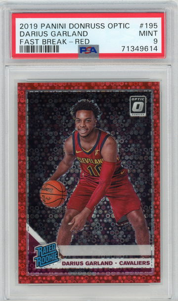 2019-20 Donruss Optic Darius Garland Red Fast Break Prizm RC #'d /85 PSA 9 Cleveland Cavaliers