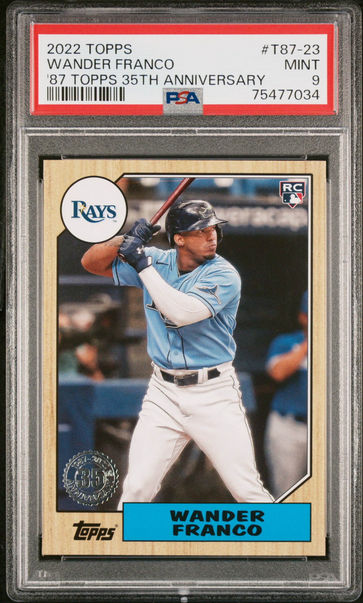 2022 Topps 1987 Topps Baseball 35th Anniversary Wander Franco #T87-23 PSA 9