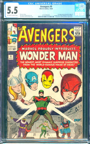 Avengers #9 (1964) CGC 5.5 - O/w to white p; 1st & origin Wonder Man (Williams)