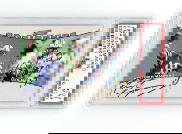 1998 Stadium Club Co-Signers Peyton Manning Dan Marino Dual Auto ROOKIE PSA 9 RC