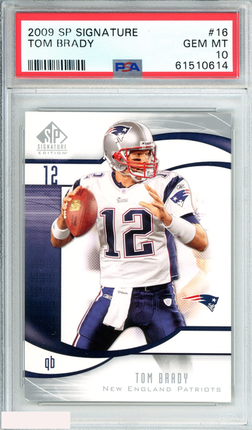 2009 SP SIGNATURE TOM BRADY #16 NEW ENGLAND PATRIOTS PSA 10 GEM MT