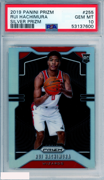 2019 PANINI PRIZM RUI HACHIMURA #255 SILVER PRIZM ROOKIE RC PSA 10 GEM MT