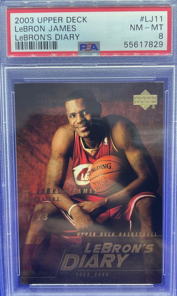 2003-04 LEBRON JAMES UPPER DECK LEBRON’S DIARY PSA 8 NM-MT ROOKIE RC LJ11 CAVS