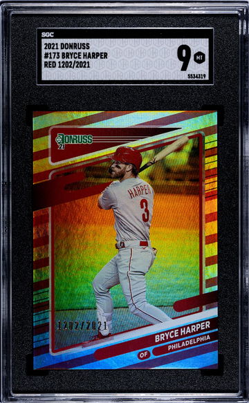 2021 Donruss #173 Bryce Harper Red /2021 SGC 9
