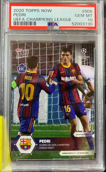 Pedri With Messi 2020 Topps Now UEFA PSA 10 Rookie #005 Barcelona💎 Gem Mint