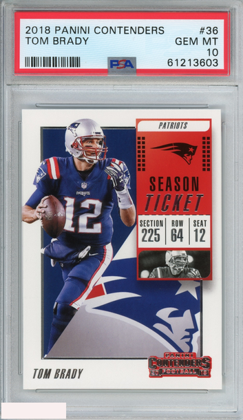 2018 PANINI CONTENDERS TOM BRADY #36 NEW ENGLAND PATRIOTS PSA 10 GEM MT
