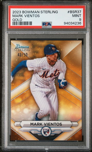 2023 Bowman Sterling Gold Refractor Mark Vientos #BSR37 PSA 9