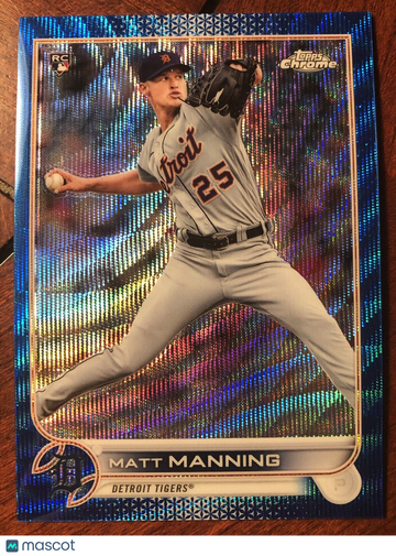MATT MANNING 2022 Topps Chrome #57 BLUE WAVE REFRACTOR SP #58/75 Rookie RC