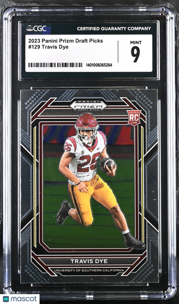 2023 Panini Prizm Draft Picks Travis Dye #129 CGC 9