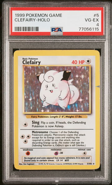 1999 Pokemon Base Set Holo Clefairy #5 PSA 4