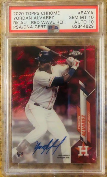 2020 Topps Chrome Yordan Alvarez RC Red Wave Auto #2/5 PSA 10 POP 1 Rookie On Card Autograph 1/1