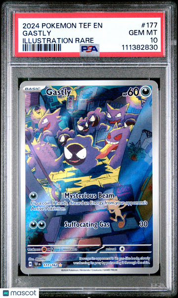 2024 Pokemon Tef EN-Temporal Forces Gastly Illustration Rare PSA 10 #177