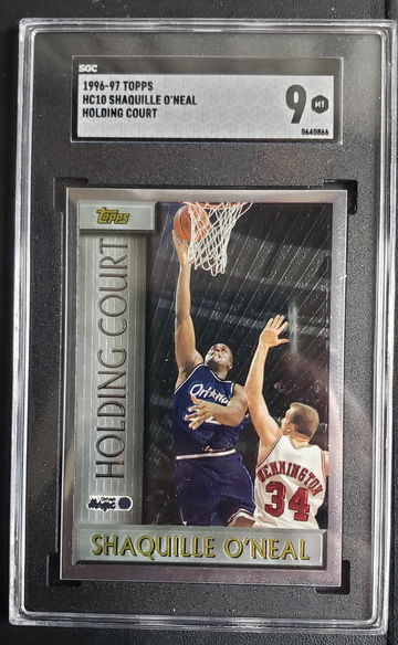 1996-97 Topps Holding Court #HC10 Shaquille O'Neal SGC 9