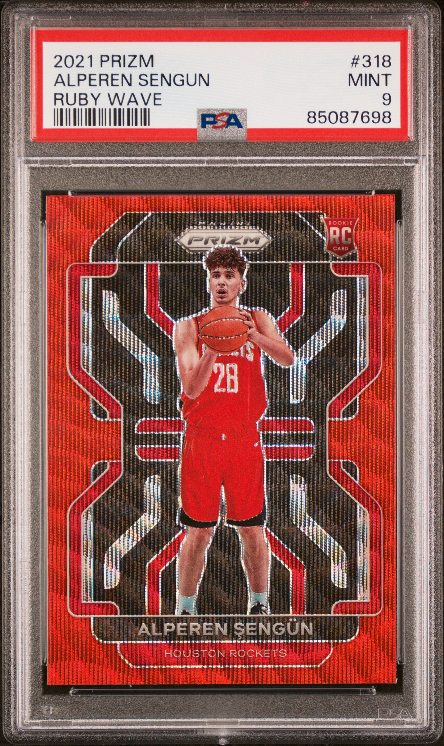 Alperen Sengun 2021 Panini Prizm #318 Ruby Wave PSA 9