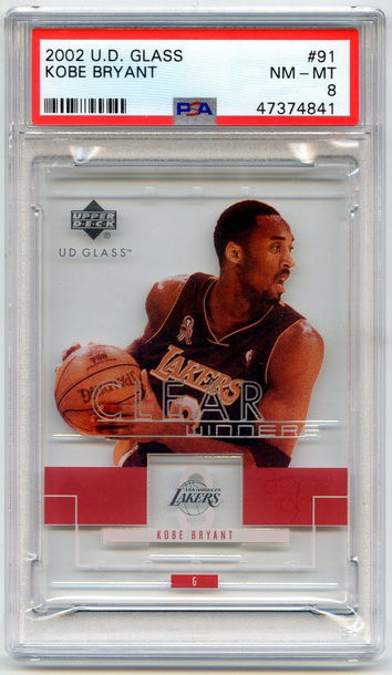 2002 Upper Deck Glass Kobe Bryant Clear Winners PSA 8 Near Mint