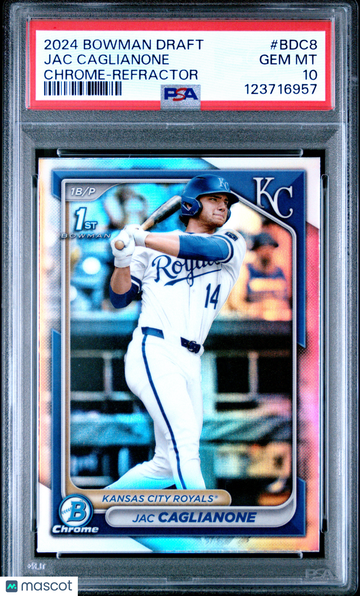 2024 Bowman Draft Jac Caglianone #BDC8 Chrome Refractor PSA 10