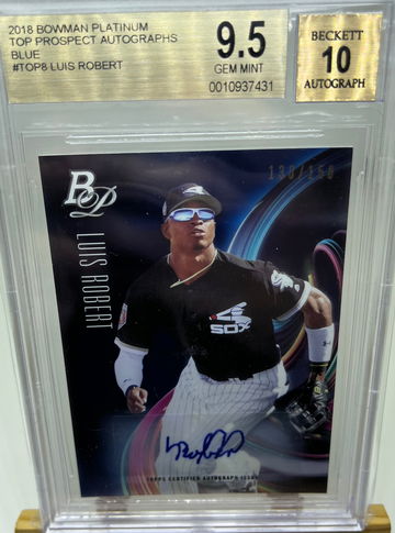 Luis Robert 2018 Bowman Platinum Top Prospects Blue Auto /150 BGS 9.5 POP 10