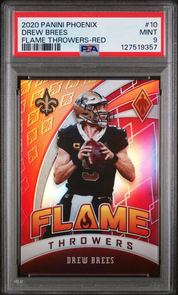 2020 Panini Phoenix Flame Throwers Red Drew Brees #10 /299 PSA 9