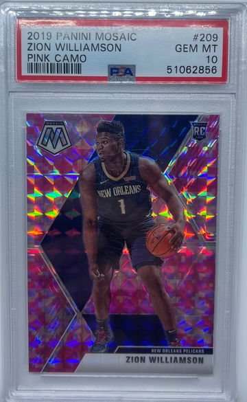 2019 Panini Mosaic Zion Williamson Pink Camo PSA 10 GEM MINT ROOKIE RC #269