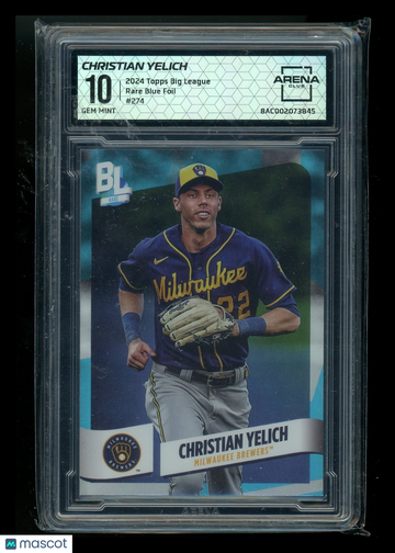 2024 Topps Big League Blue Foil Christian Yelich #274 Arena Club 10