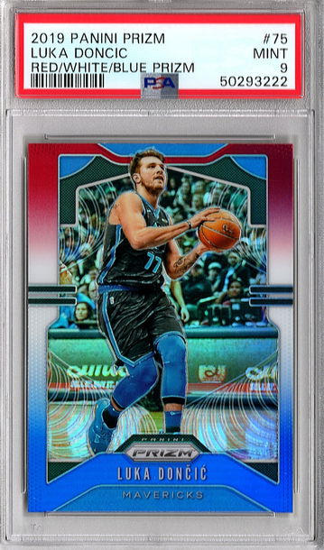 2019 Prizm Luka Doncic RED WHITE BLUE PSA 9