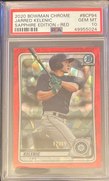 2020 Bowman Chrome Sapphire Jarred Kelenic Red /15