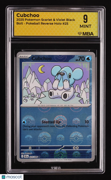 2025 Pokemon Scarlet & Violet Black Bolt Cubchoo Reverse Holo MBA 9 #25