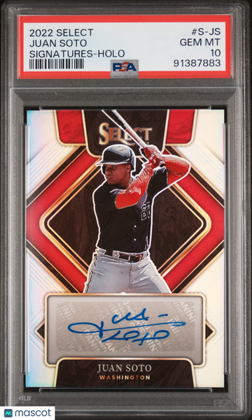 2022 Panini Select Signatures Juan Soto #S-JS Holo PSA 10