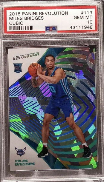 2018 Miles Bridges Panini Revolution Cubic #/50 PSA 10 GEM MINT Rookie RC #113
