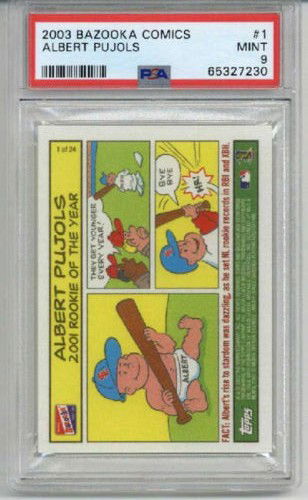 2003 BAZOOKA COMICS #1 ALBERT PUJOLS BASEBALL CARD CARDINALS PSA 9 LOW POP RARE