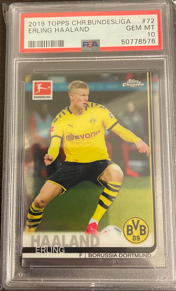 Erling Haaland 2019 topps chrome bundesliga rookie psa 10 