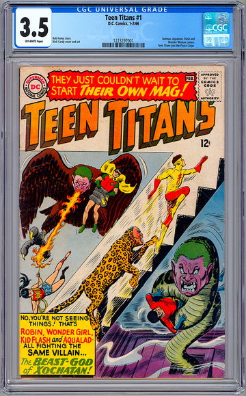 TEEN TITANS #1 CGC 3.5 BATMAN WONDER WOMAN FLASH APPS NICK CARDY CVR & ART 1966