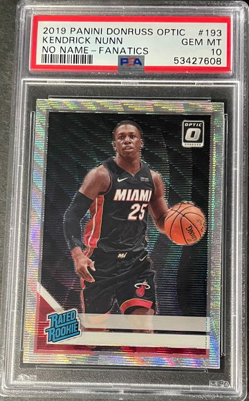 2019 Kendrick Nunn Optic Fanatics - No Name Variaton PSA 10 Gem Mint