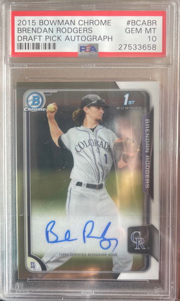 2015 Bowman Chrome Brendan Rodgers auto PSA 10