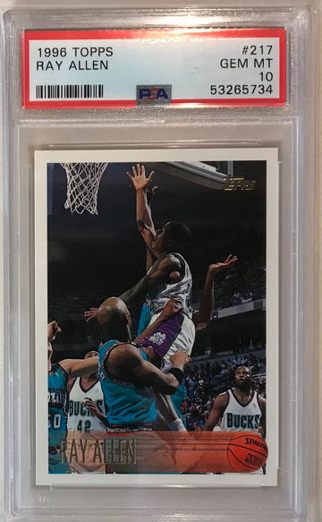 Ray Allen Rookie Card - 1996 Topps 217 - PSA 10 Gem Mint