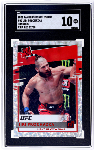 2021 Panini Donruss UFC Jiri Prochazka #22 Asia Red /88 SGC 10 RC