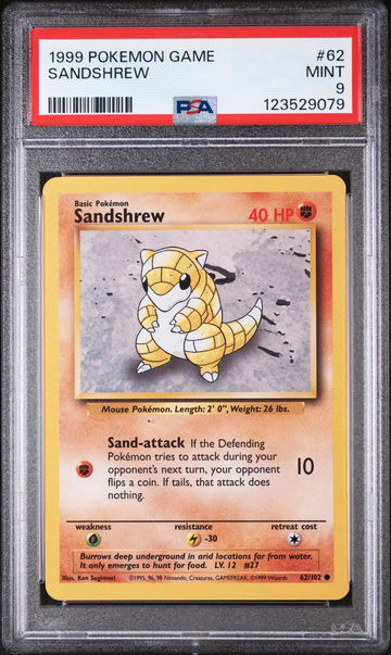 1999 Pokemon Base Set Sandshrew #62 PSA 9