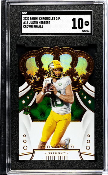 2020 Panini Chronicles Draft Picks #14 Justin Herbert Crown Royale SGC 10
