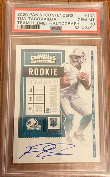 2020 Panini Contenders Tua Tagovailoa Team Helmet - Autograph PSA 10 Gem-Mint