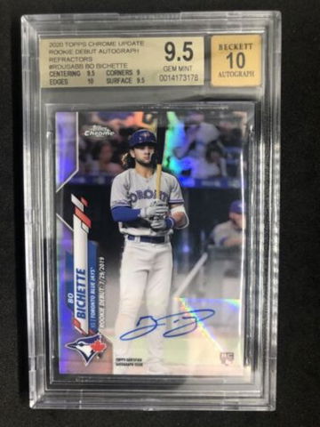 BO BICHETTE 2020 Topps Chrome #RDUGABB Rookie Refractor Debut Auto BGS 9.5