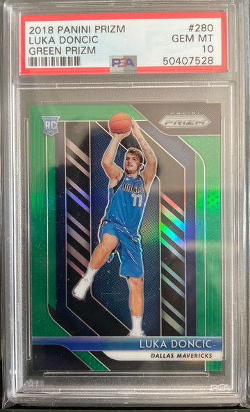 2018 Panini Prizm Luka Doncic Green Prizm PSA 10 Rookie RC #280