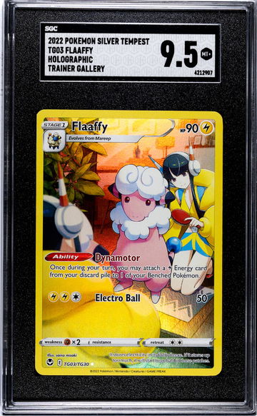 2022 Pokemon Silver Tempest #TG03 Flaaffy Holographic Trainer Gallery SGC 9.5