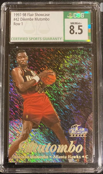 1997-98 Flair Showcase Dikembe Mutombo Atlanta Hawks Row-1 CSG-8.5 NM/Mint +